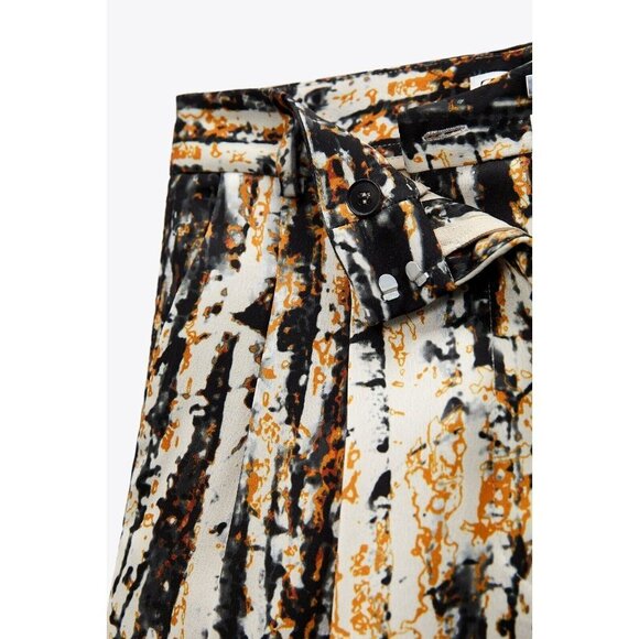 NWT Zara Wide Leg Abstract Print Trausers M - Picture 2 of 9